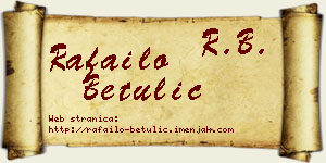 Rafailo Betulić vizit kartica